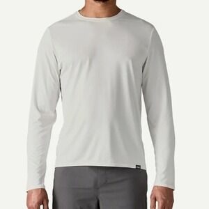 Patagonia Men's Small White  Long Sleeved‎ Capilene Cool Daily Shirt Casual Gym